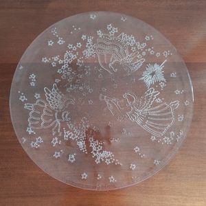 Round, Glass Angel Tray